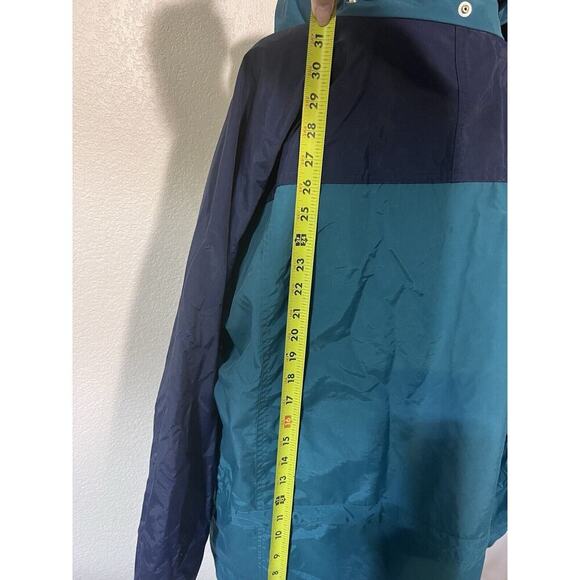 Vintage 90’s Lands End Jacket Small Colorblock Hooded Waterproof Parka M Pockets - Picture 10 of 11